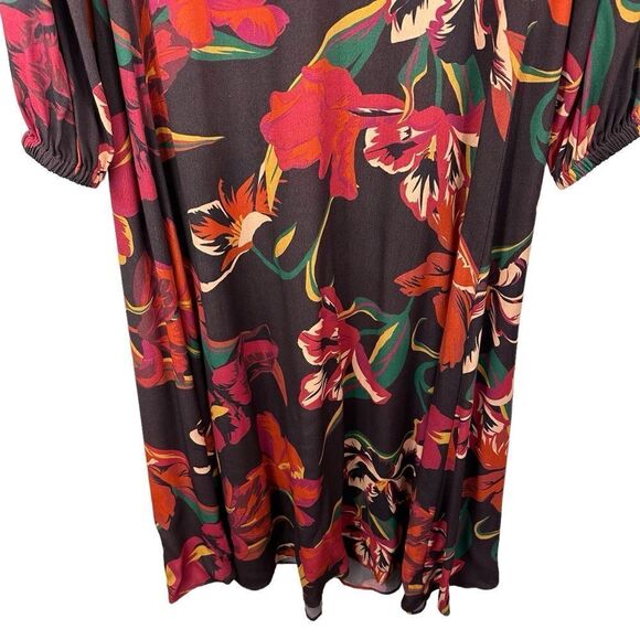 Rachel Pally Chocolate Brown Floral Crepe Manon Dress in Tulip, Size Small - Picture 4 of 11